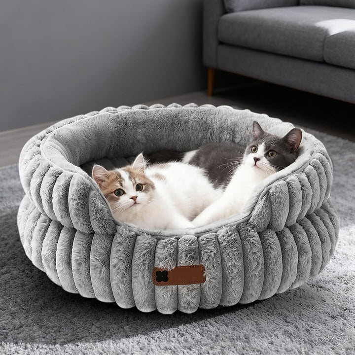FARYODI Katzenbetten Weiches für Katzen S, Stilvolle Runde Hundebett für Kleine und Mittelgrosse Hun