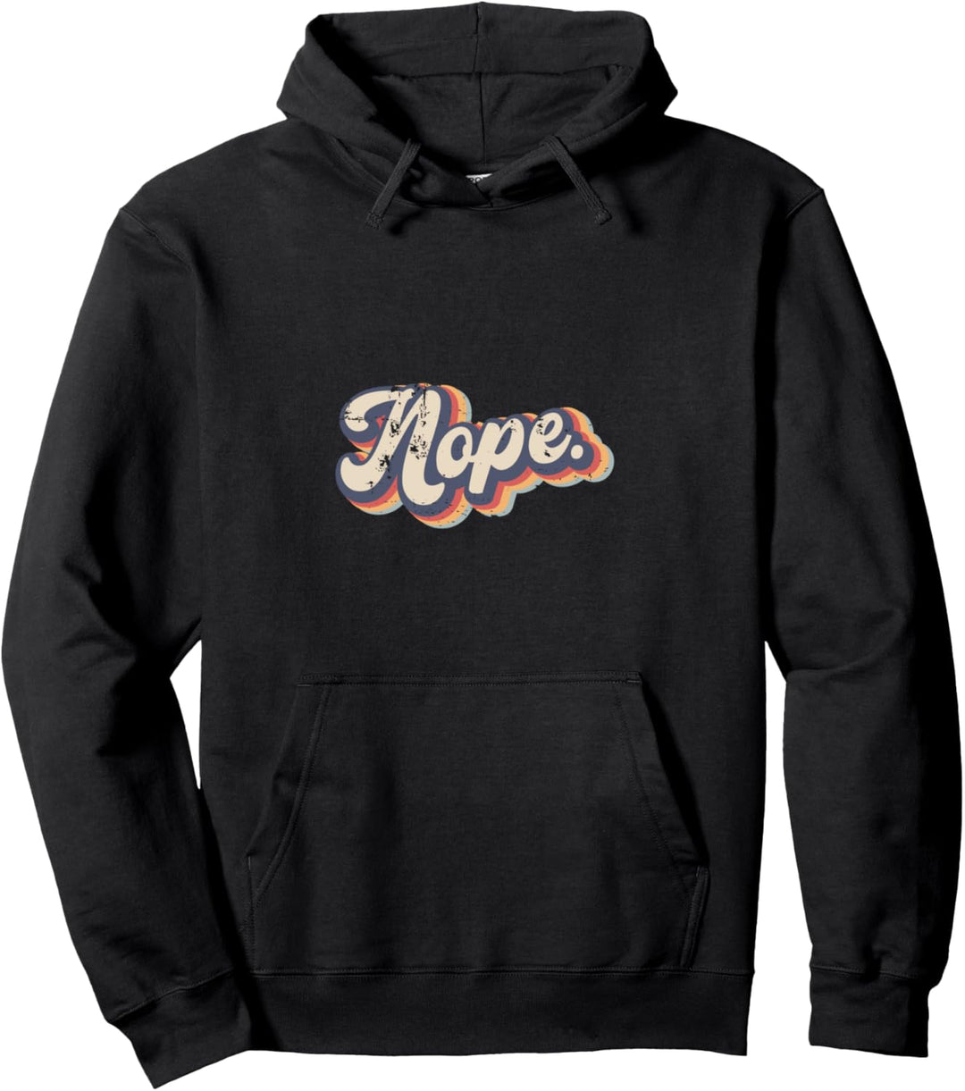 Nope Vintage Rainbow Pullover Hoodie