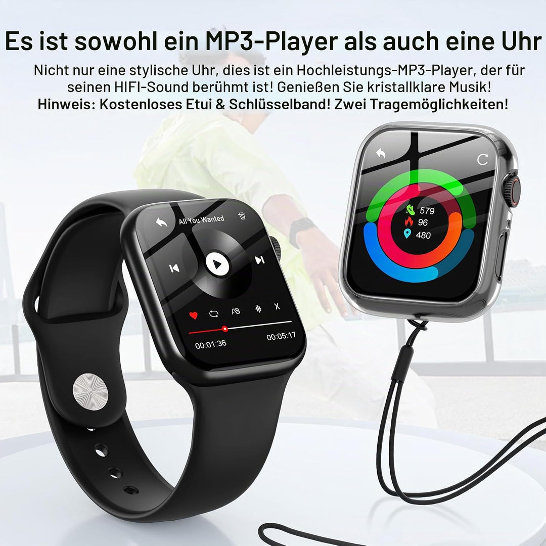 SWOFY MP3-Player – 32GB Speicher + Bluetooth 5.3, Touchscreen + HiFi-Aufnahme, Fitness-Tracker für S