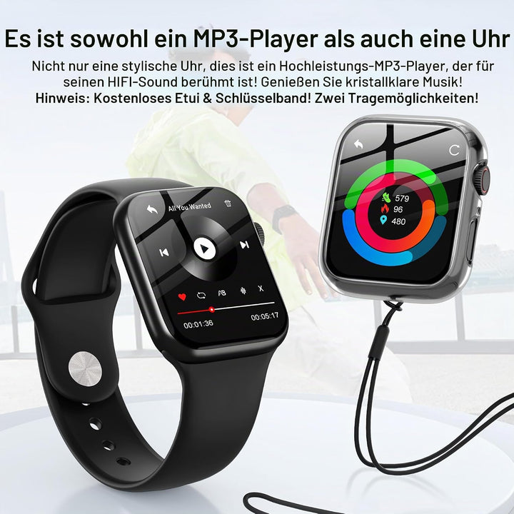 SWOFY MP3-Player – 32GB Speicher + Bluetooth 5.3, Touchscreen + HiFi-Aufnahme, Fitness-Tracker für S