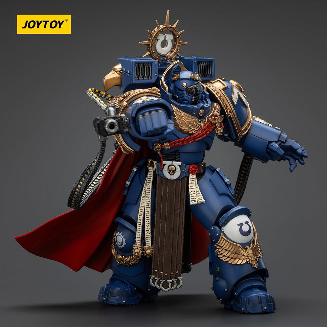 JOYTOY Warhammer 40k Space Marine 2, Ultramarines Marneus Calgar, Chapter Master with MKX Gravis Arm