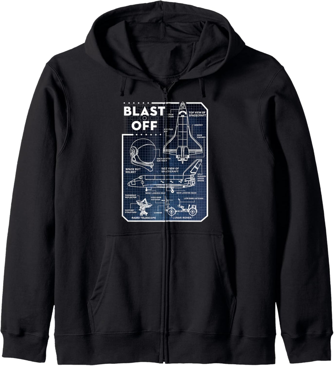 Trendy Space Schematics Blast Off Kapuzenjacke