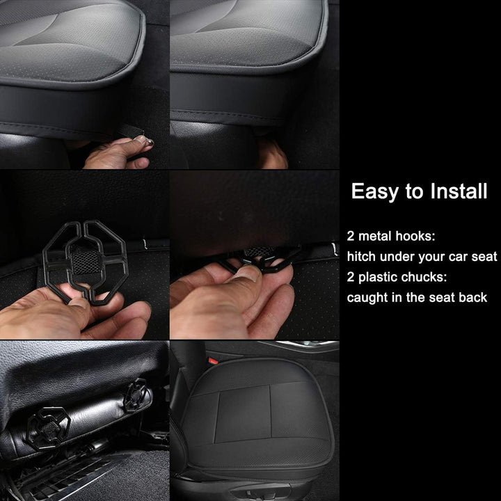 LUOLLOVE Sitzbezüge Auto Universal Leder Super Weich für Vordersitz 2PCS (Beige 52 x 51 cm) 2PCS Bei