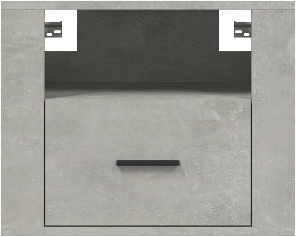 FIRBNUS Nachtschränkchen Nachtkommode Wand-Nachttisch Betongrau 50x36x40 cm Bett Kommode Nachtschran