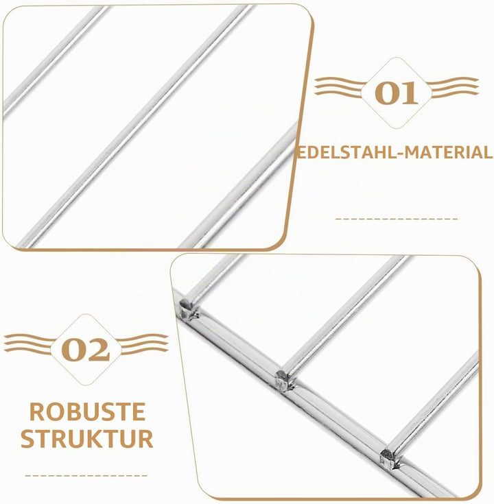 Gittermatte 30 X 25 cm Grillrost Aus Edelstahl Robuste Konstruktion Für Gleichmässiges Garen Einfach
