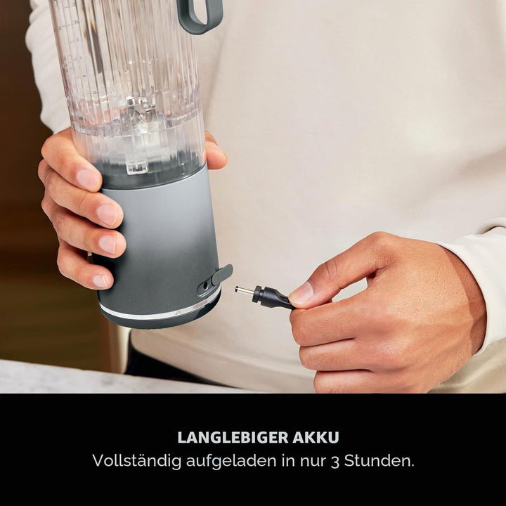 Ninja Blast Max Tragbarer Mixer, 570 ml, wiederaufladbarer Akku, Mixbecher & auslaufsicherer Deckel,
