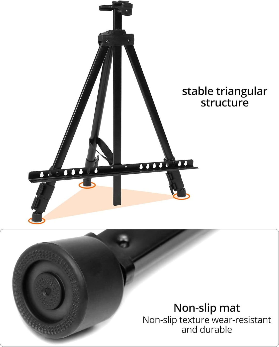 QWORK® verstellbare staffelei, 50-160cm, zusammenklappbare stativ staffelei, für malen, poster, mit