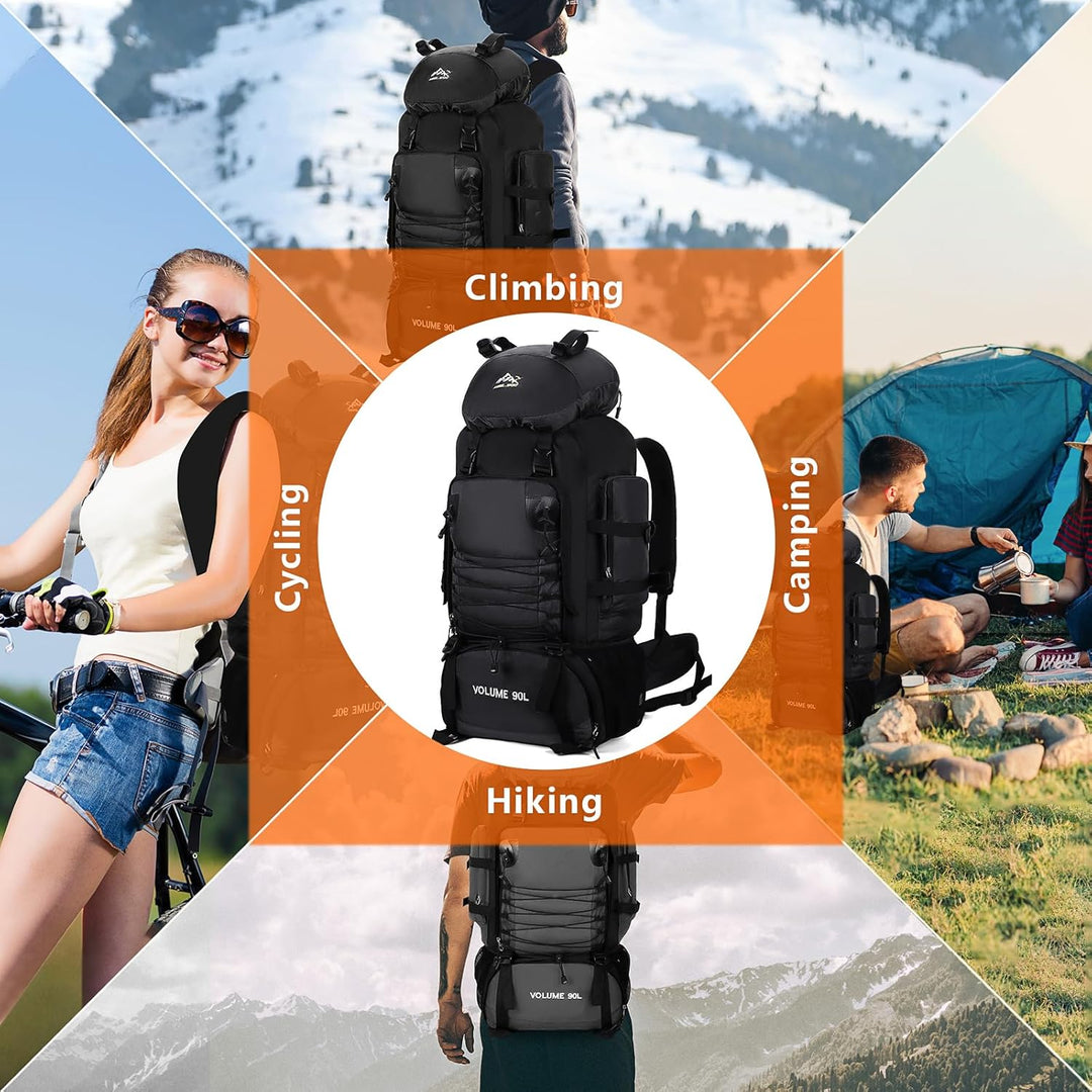 Augot Trekkingrucksack, 90L Grosse Kapazität Wanderrucksack Leichter Campingrucksack Herren Damen Wa