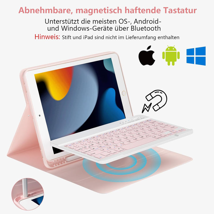 BQSS Tastatur Hülle für iPad 10.2 Zoll (9/8/7 Generation), für iPad Air 3rd und iPad Pro 10.5, Magne