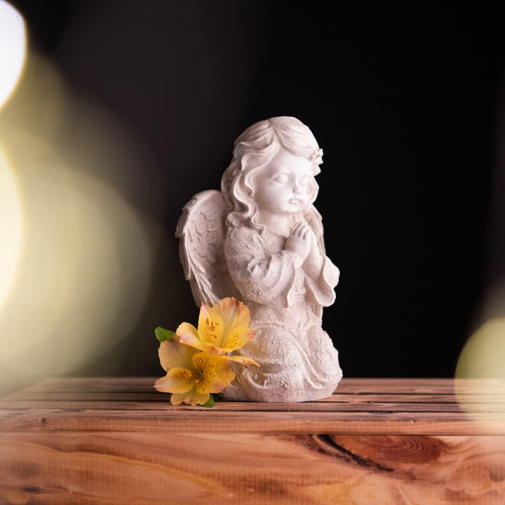 Engel Deko Figur Grabschmuck Engel für Grab Wetterfest Grabengel frostsicher Friedhof Deko Grabdekor