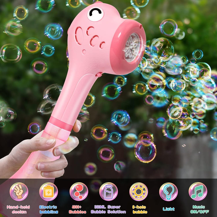 Panacare Elektrische Seifenblasenmaschine, Dinosaurier Bubble Stick Seifenblasenspielzeug 4000+ Seif