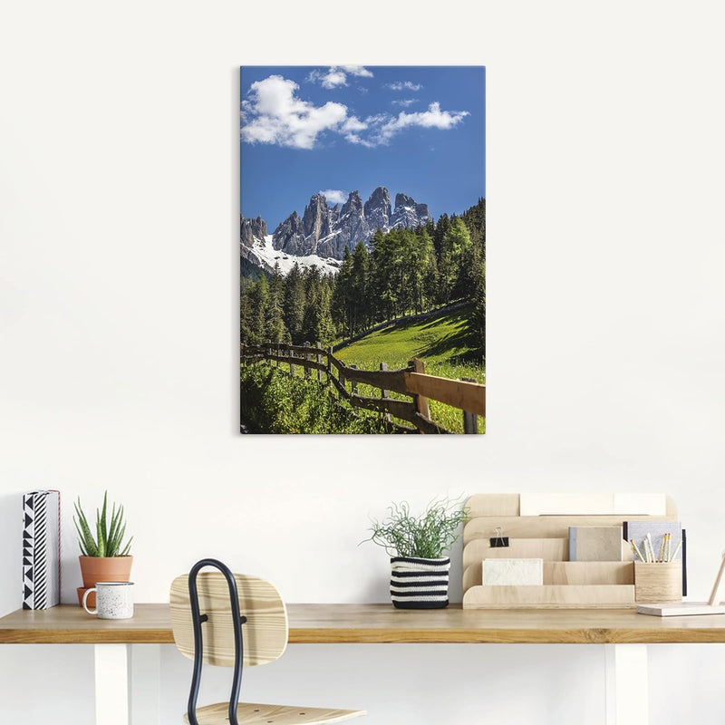 ARTland Leinwandbilder Wandbild Bild auf Leinwand 40x60 cm Landschaftsbilder Südtirol Berge Alpen Wa