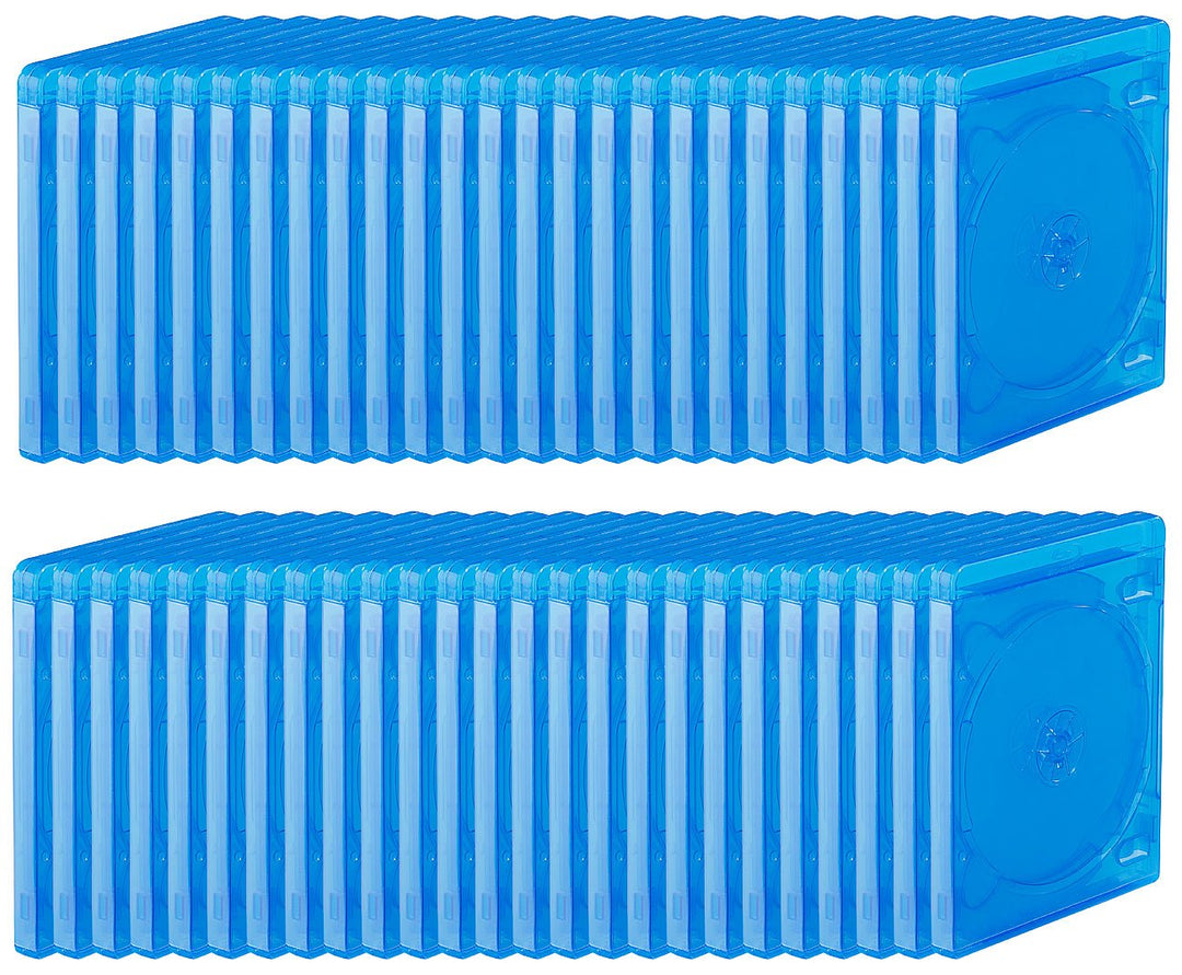 PEARL Blue Ray Huelle: Blu-ray Soft-Hüllen blau-transparent im 50er-Pack für je 4 Discs (Blu-Ray Blu