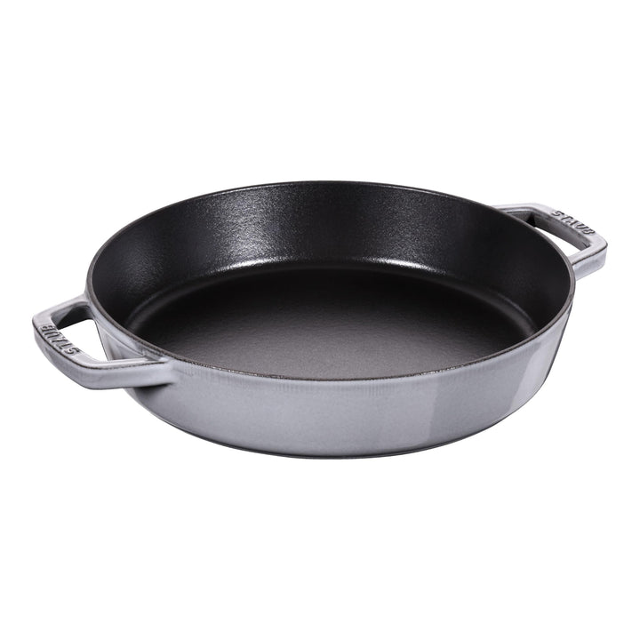 STAUB Bratpfanne/Schmorpfanne aus Gusseisen mit zwei Griffen, 26 cm, Induktionsgeeignet, Graphitgrau
