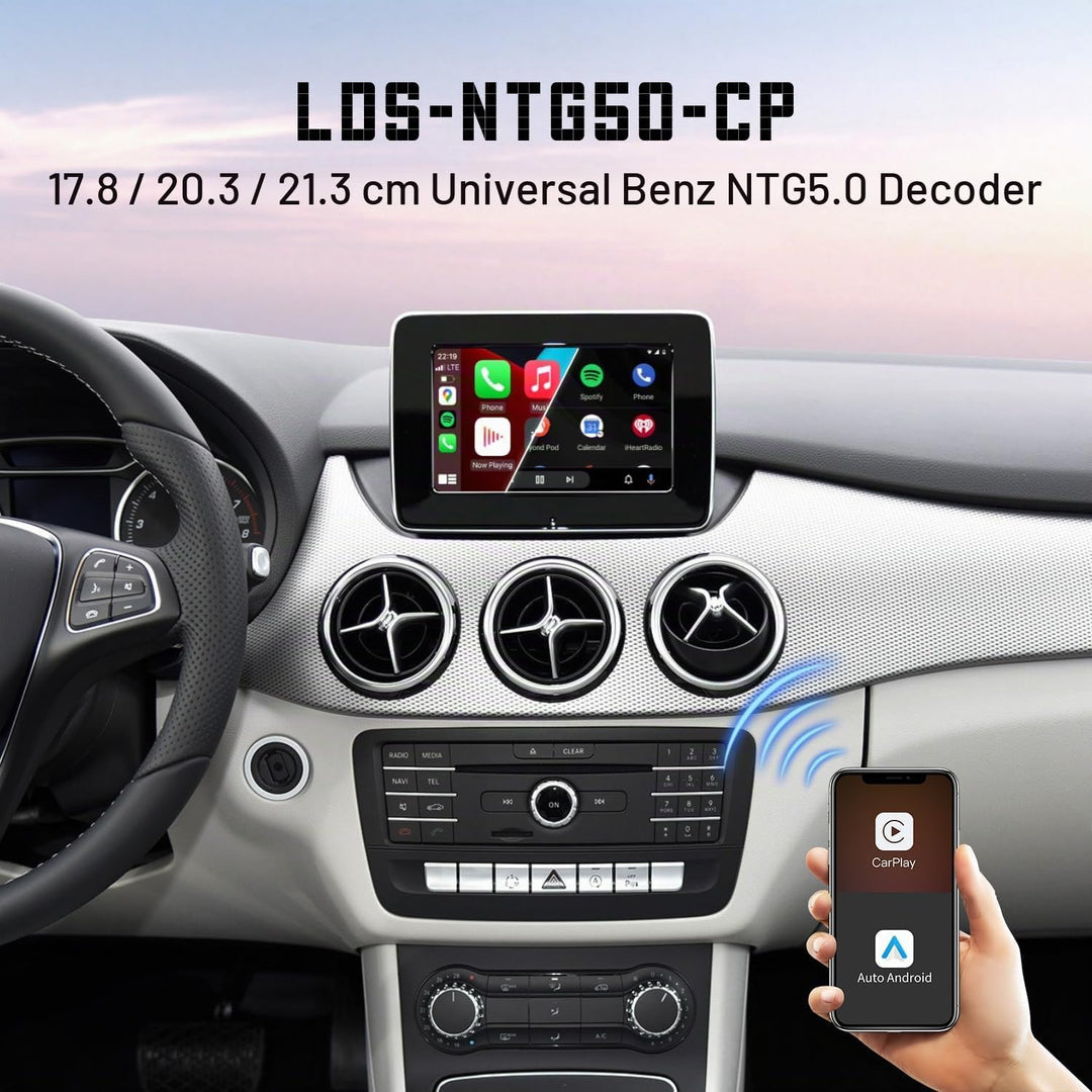 Wireless CarPlay Nachrüst-Kit für Mercedes-Benz A/CLA/GLA/B/C/E/G/SL/V-Klasse (2014–2019) mit NTG 5.