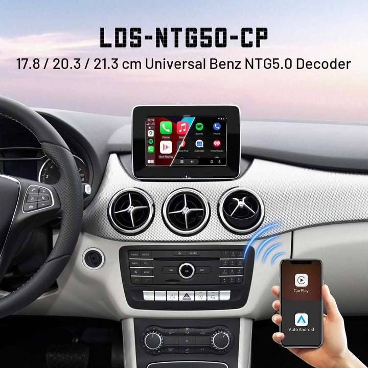 Wireless CarPlay Nachrüst-Kit für Mercedes-Benz A/CLA/GLA/B/C/E/G/SL/V-Klasse (2014–2019) mit NTG 5.