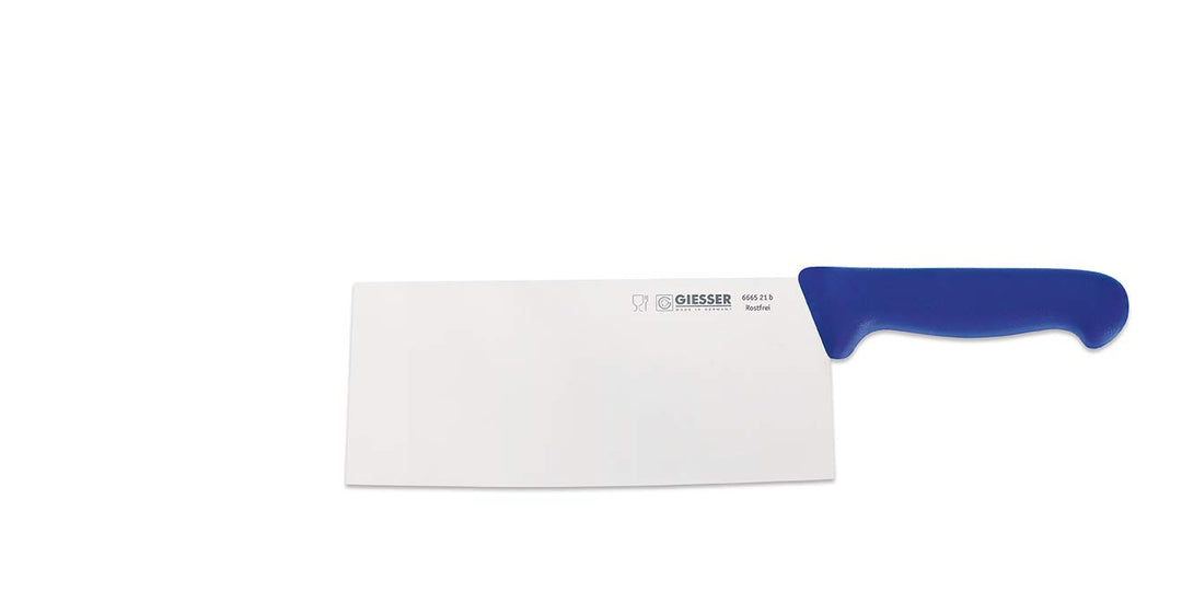 Giesser seit 1776 - Made in Germany - Chinesisches Kochmesser blau, Basic Blue, Klinge 21 cm, rutsch