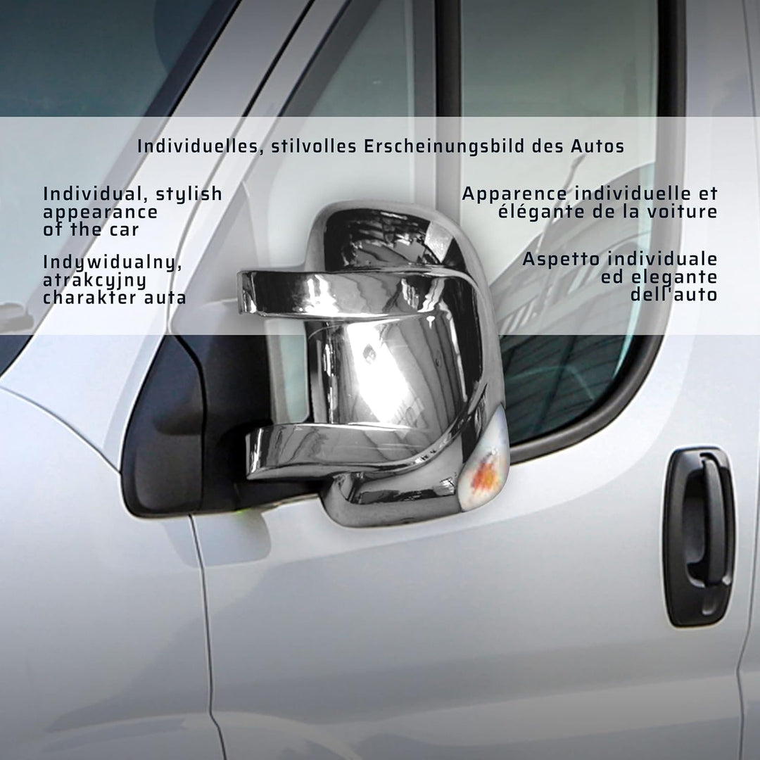 CHROMEMASTER | Spiegelkappen Kompatibel mit Renault Master III 2010-2020 | ABS-Kunststoff Spiegelabd