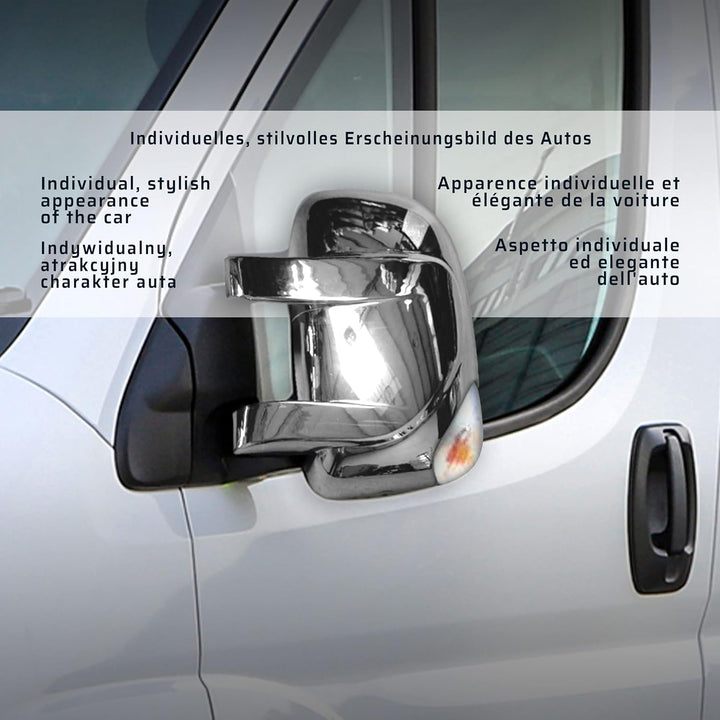 CHROMEMASTER | Spiegelkappen Kompatibel mit Renault Master III 2010-2020 | ABS-Kunststoff Spiegelabd