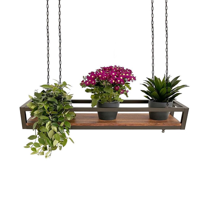yelloo FLOWERS Hängendes Deckenregal mit Blumenketten für vertikale Garten Getränkehalter Flaschen B