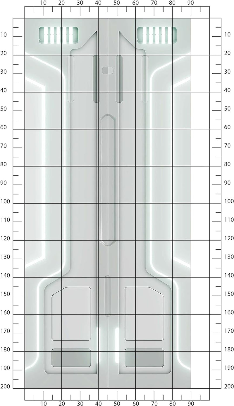 wandmotiv24 Türtapete Futuristische Tür, LED, Raumschiff 90 x 200cm (B x H) - Dekorfolie selbstklebe