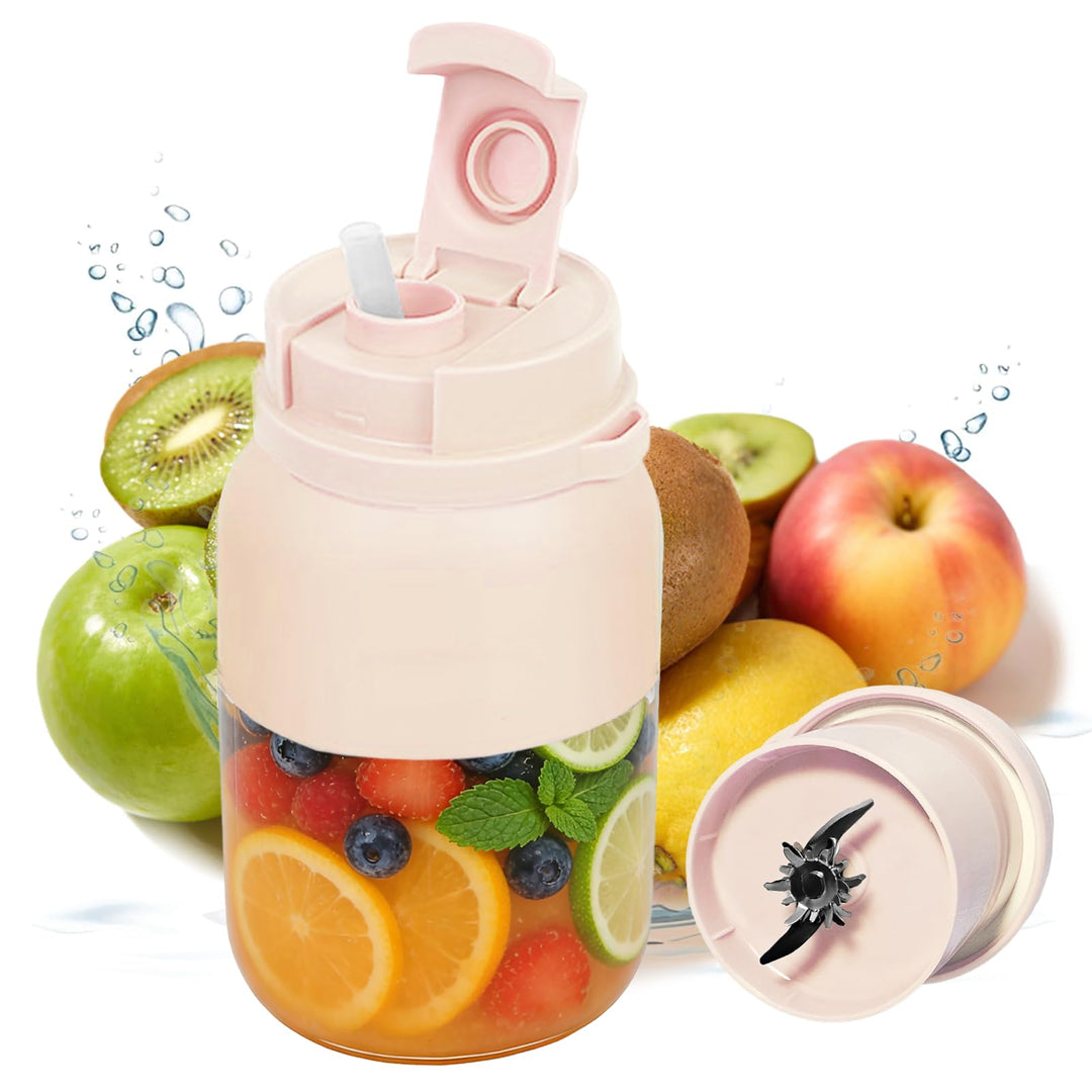 Tragbarer Mixer, Smoothie Maker to go, 1200 ml Blender Bottle mit 38 Klingen, Fresh Juice Mixer Flas