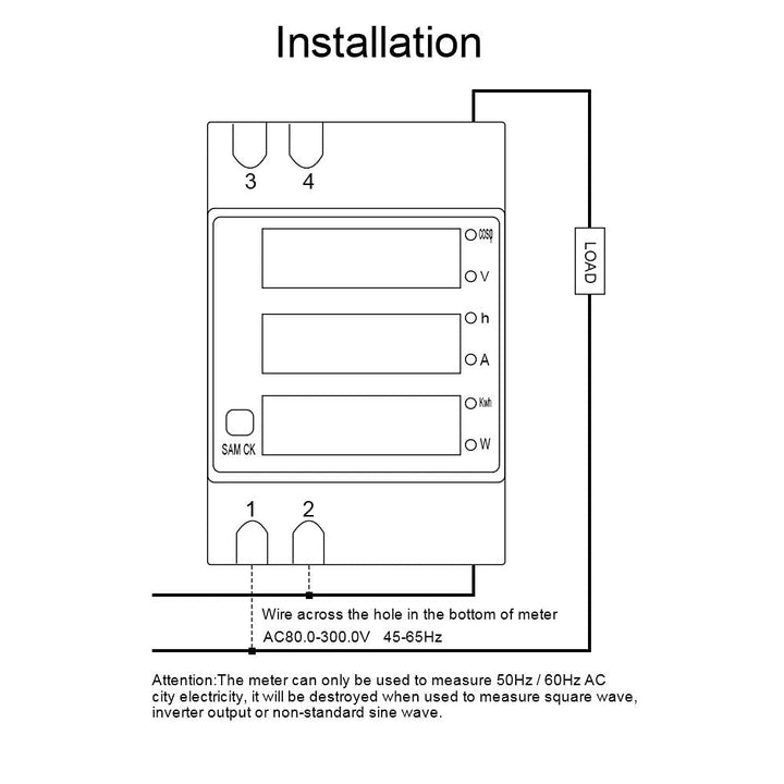 Spannungsmesser, D52-2047 Multifunktions Stromzähler, Digitalanzeige Strom Spannungsleistungsmesser
