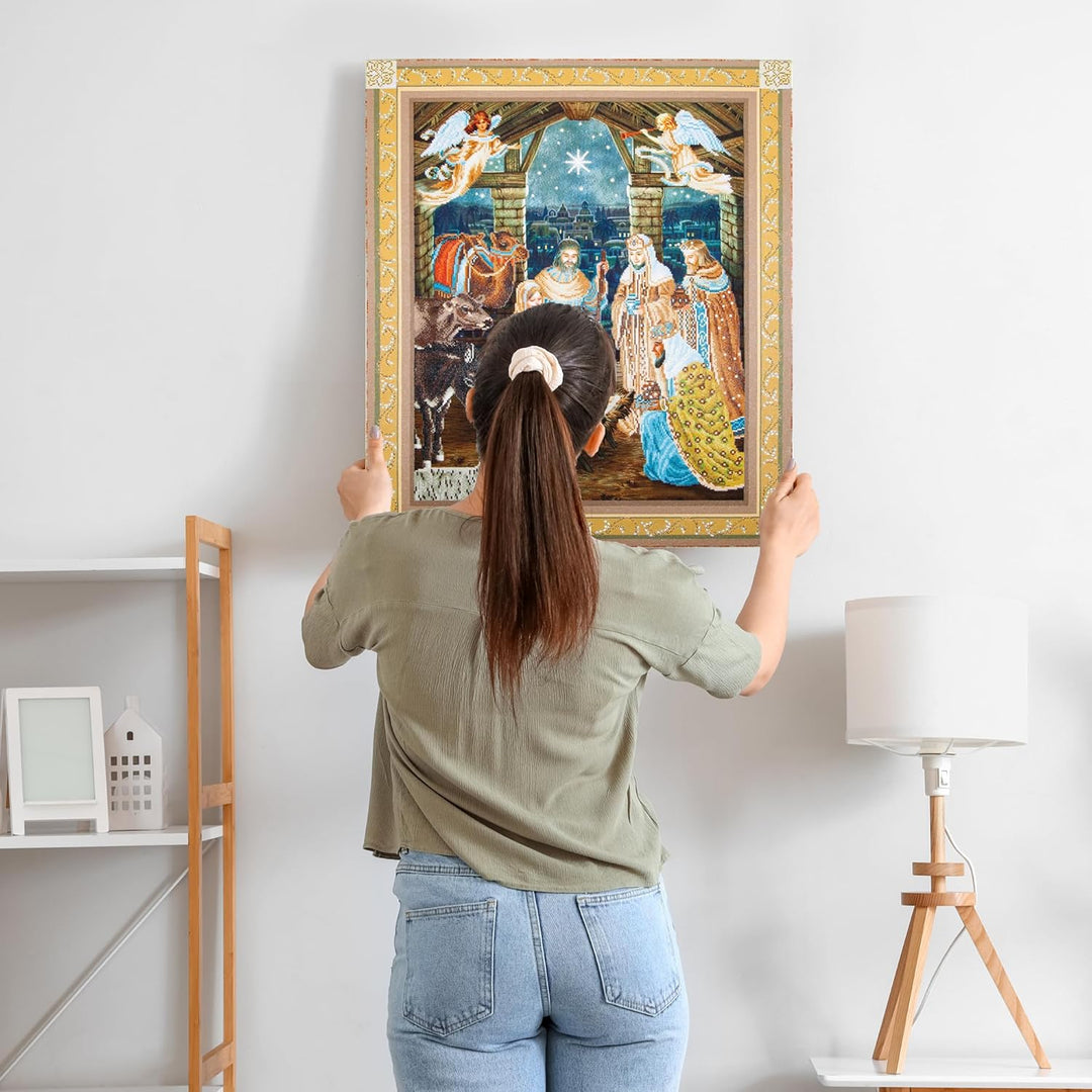 Diamond Dotz DD15-002 Weihnachtskrippe, ca. 85 x 100 cm gross, Diamond Painting, Malen mit Diamanten