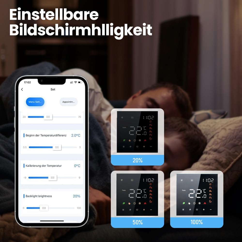 Decdeal WiFi Smart Thermostat Raumthermostat,Wasser Thermostat Fussbodenheizung,Fernsteuerung Progra