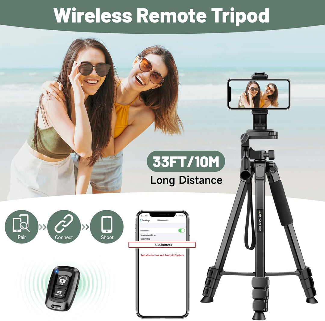 JOILCAN Kamera Stativ, 210.8cm leichtes Handy Stativ für Smartphone & Selfie Stick mit 360°Kugelkopf