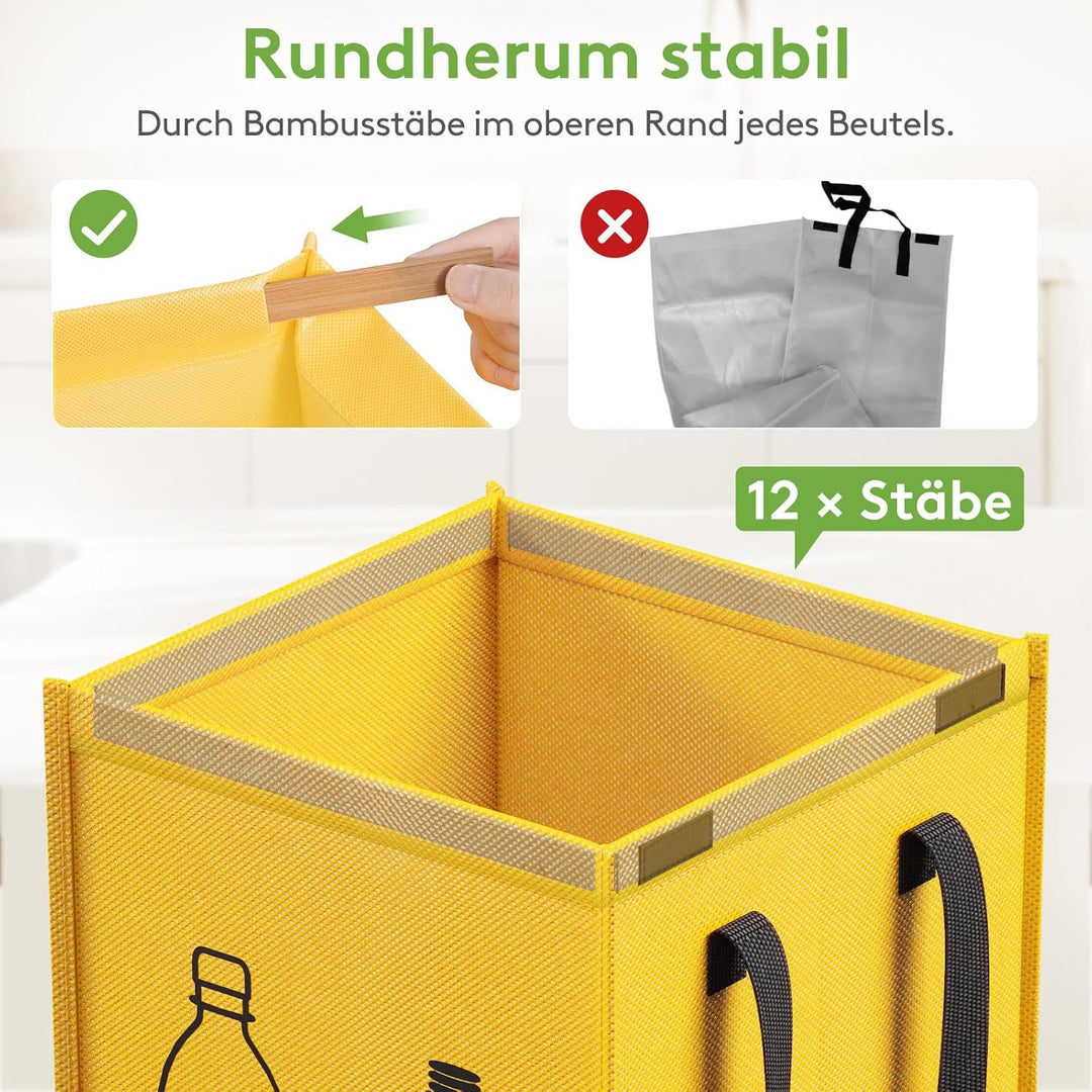 Lifewit Mülltrennsystem mit Deckel für Küche, Altpapier sammelbehälter und Pfandflaschen sammelbehäl