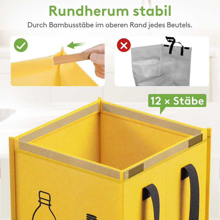 Lifewit Mülltrennsystem mit Deckel für Küche, Altpapier sammelbehälter und Pfandflaschen sammelbehäl