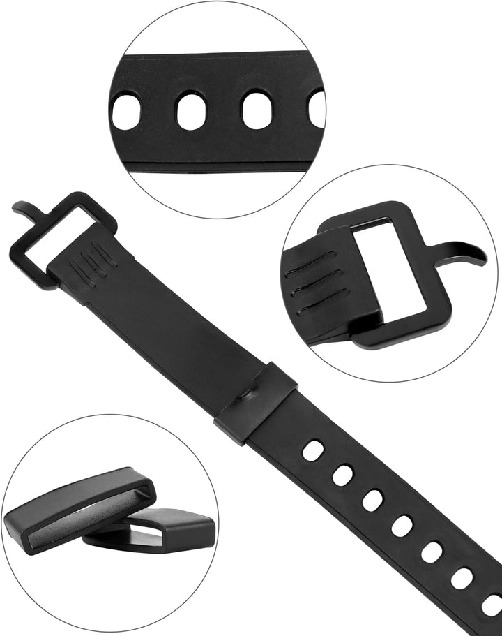 QWORK® 8er Pack Gummi Zurrgurte mit Eisen-Schnalle - 45 x 2,5 cm - Vielseitige Spannband Zum Sichern