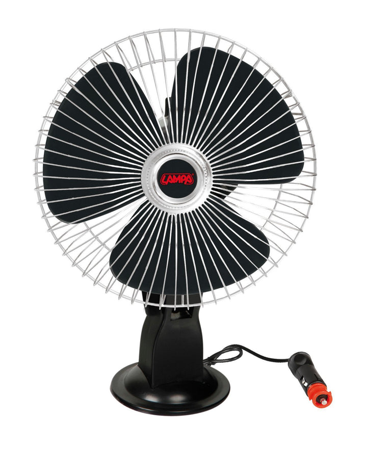 Lampa Ventilator Chrom-Optik mit Saugnapf 20cm 24V, Schwarz (Schwarz)