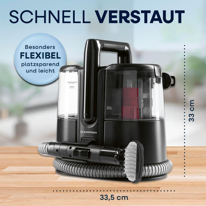CLEANmaxx Pro Polsterreiniger Gerät 400W | kraftvoller Waschsauger mit 2 Düsen | für Sofa Auto Teppi