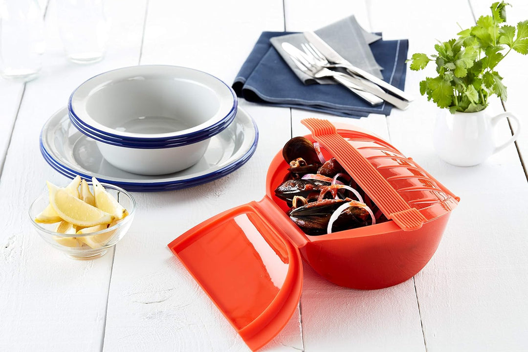 Lékué Ogya rojo Dampfbox XL in rot, Kunststoff, 1000 ml Rot 15x10x8 cm Dampftiefe Tasche, Rot 15x10x