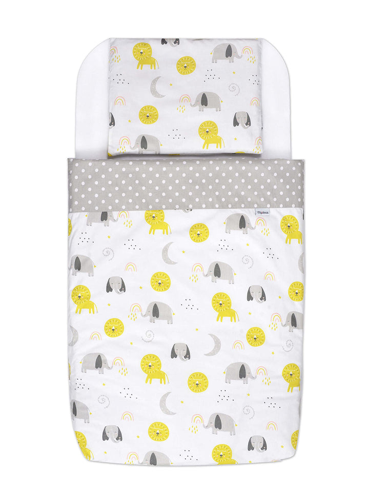 FlyIdeas Next 2 Me Beistellbett Bettwäsche-Set 83x50 cm, 4 STK. Mit Bettdecke - Spannbettlaken Babyb