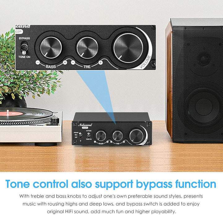Nobsound 1002P Mini HiFi Stereo Verstärker mit TPA3221 Chip, 2 Kanäle Digitalverstärker, 200W Class