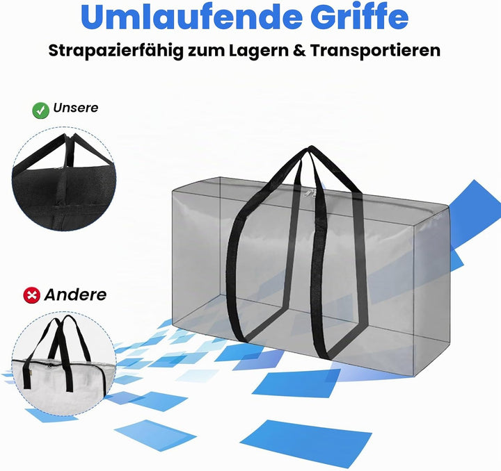 Janety 300L Grosse Aufbewahrungstasche, 1 Stück verdickte gross Kleidung Storage Bag Organizer mit R