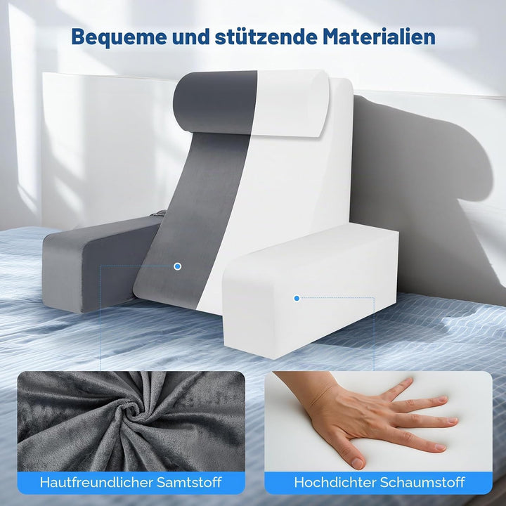 Ergonomisches Lesekissen mit Abnehmbarer Kopfstütze &amp; Armstützen, Rückenstütze für Bett, Sofa, Boden