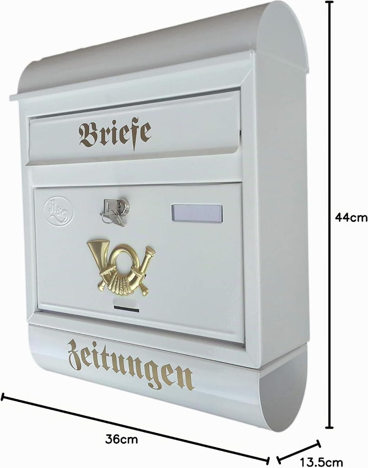 Stabiler Briefkasten, Modell Runddach Premium-Qualität, mit Schutzlackierung Verschiedene Modelle XX