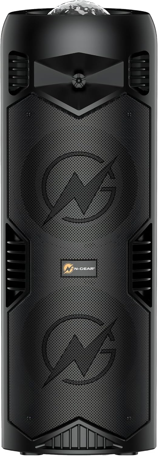 N-Gear LGP-5150 Black Tragbarer Bluetooth Partylautsprecher mit 200 W Ausgangsleistung, 87 dB Empfin