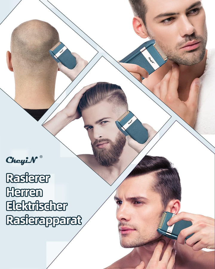 CkeyiN Elektrorasierer Herren, Rasierer Elektrisch, Rasierapparat Blau,Präzisionstrimmer,Barber Shav