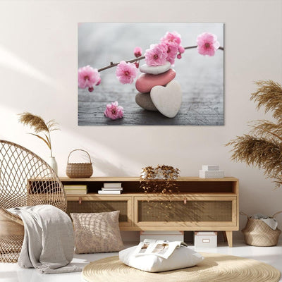 Bilder auf Leinwand 100x70cm Leinwandbild Yoga weiblich Blume Gesundheit Gross Wanddeko Bild Schlafz