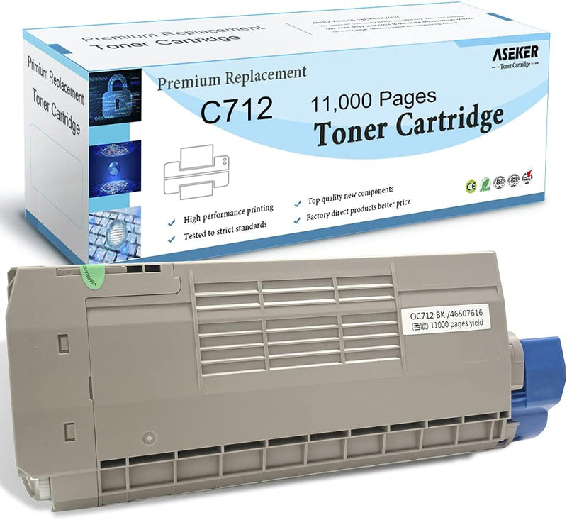 ASEKER Kompatibler Tonerkartusche für Oki C712 C712n C712dn Drucker, Hohe Ausbeuten 11000 Seiten, 46