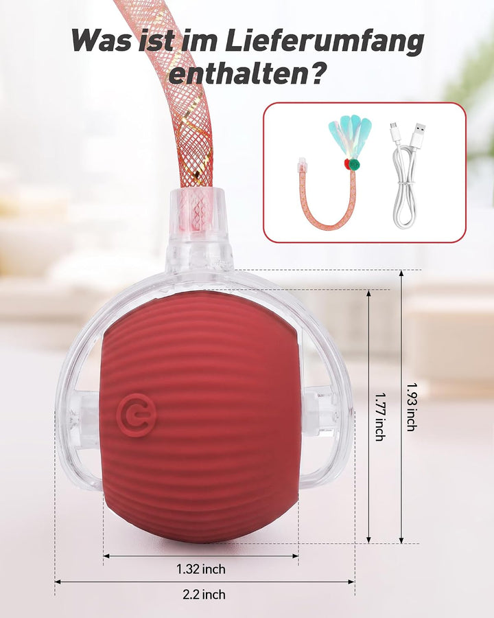 Interaktives Katzenspielzeug Ball, Elektrischer Katzenball Für Drinnen | Katzenspielzeug Mit Schwanz