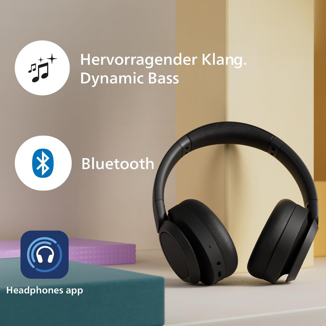 PHILIPS TAH6509BK/00 Noise Cancelling Over-Ear Wireless Bluetooth Kopfhörer - Hervorragende Gespräch