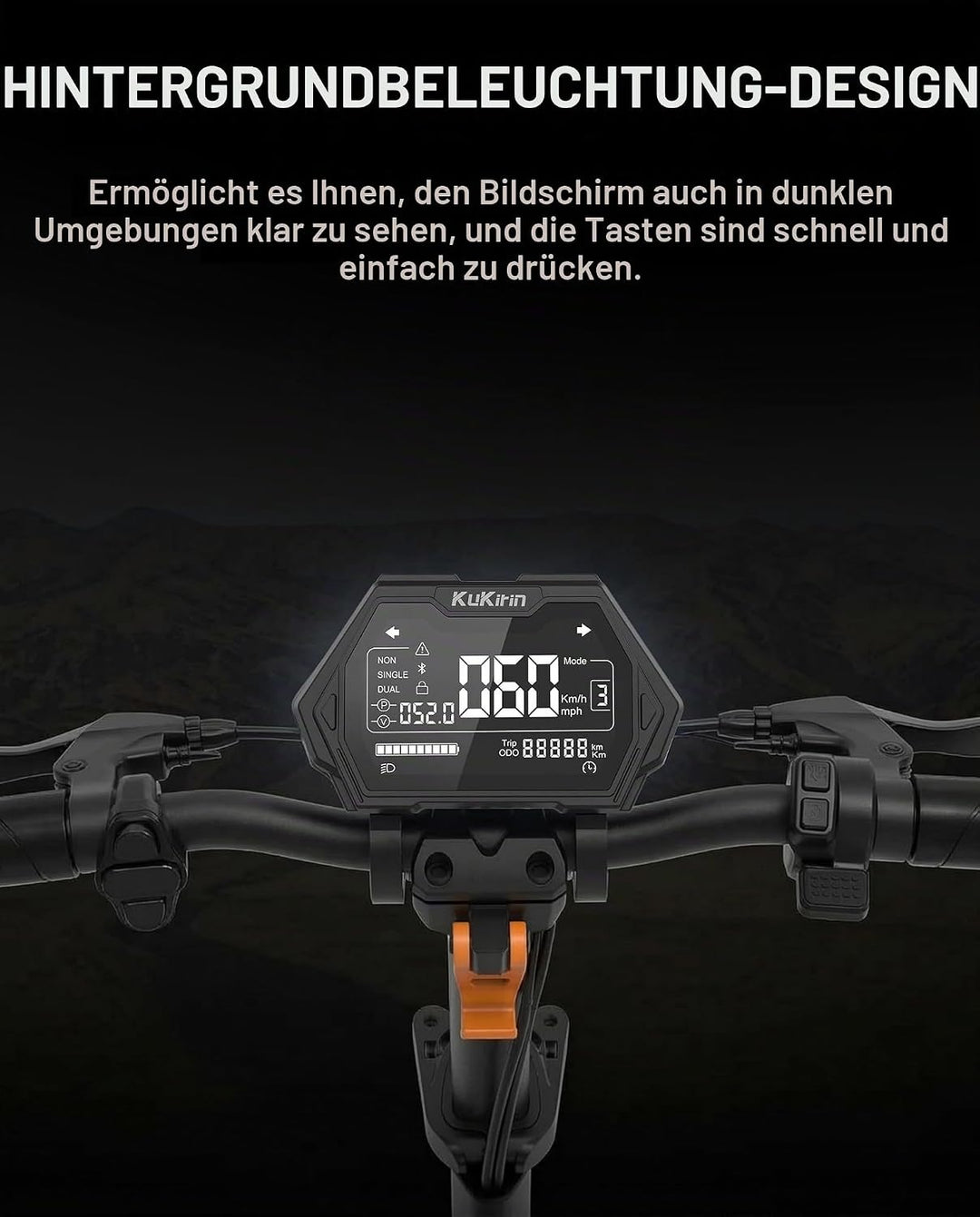 Bordbildschirm LCD 7 Pins Kompatibel mit Kukirin G2 Master (Version B) Kickscooter, Geschwindigkeits