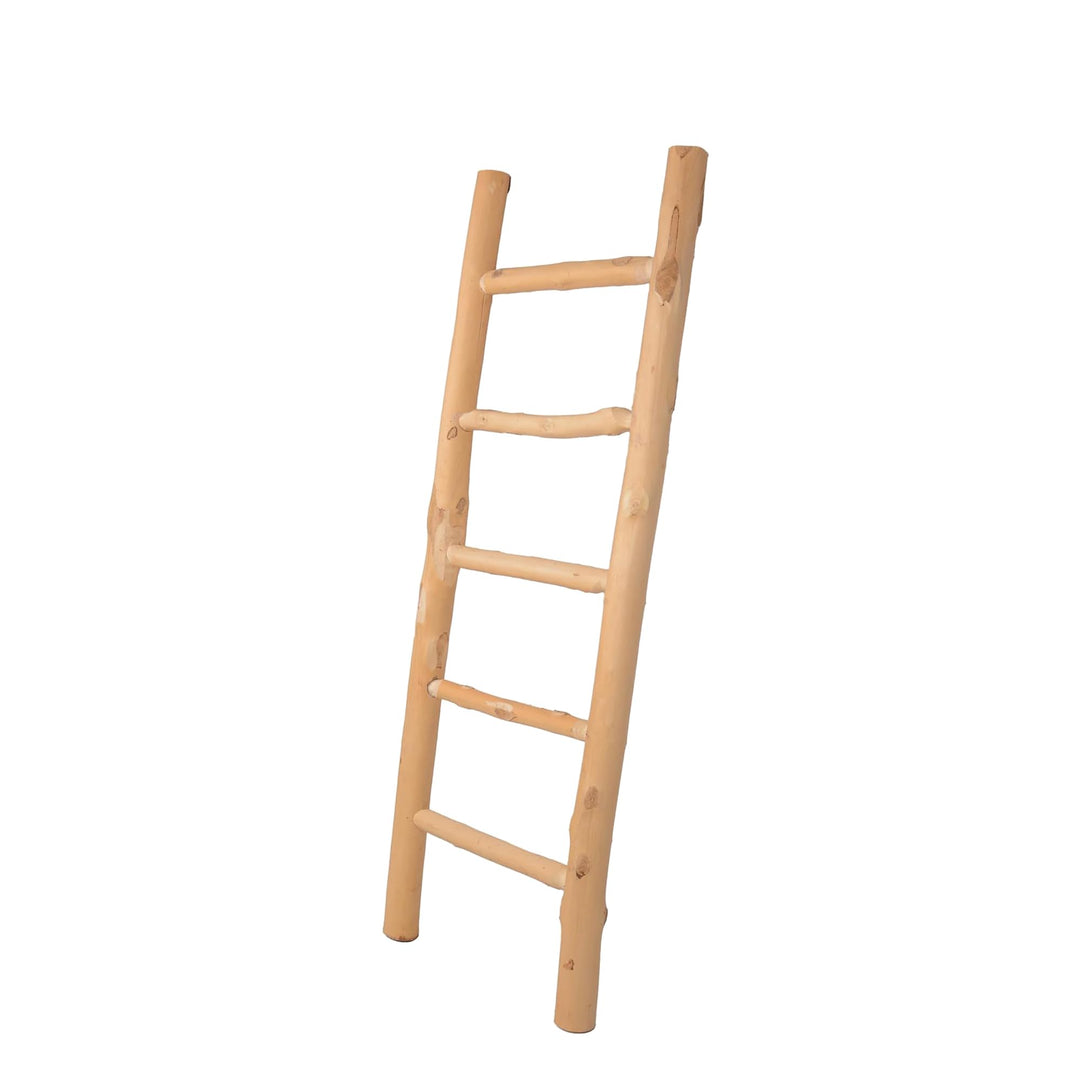 UNUS Dekoleiter Holz, 120cm 5 Stufen, naturfarben, Holzleiter Deko Leiter Wand Dekoration, Handtuchh