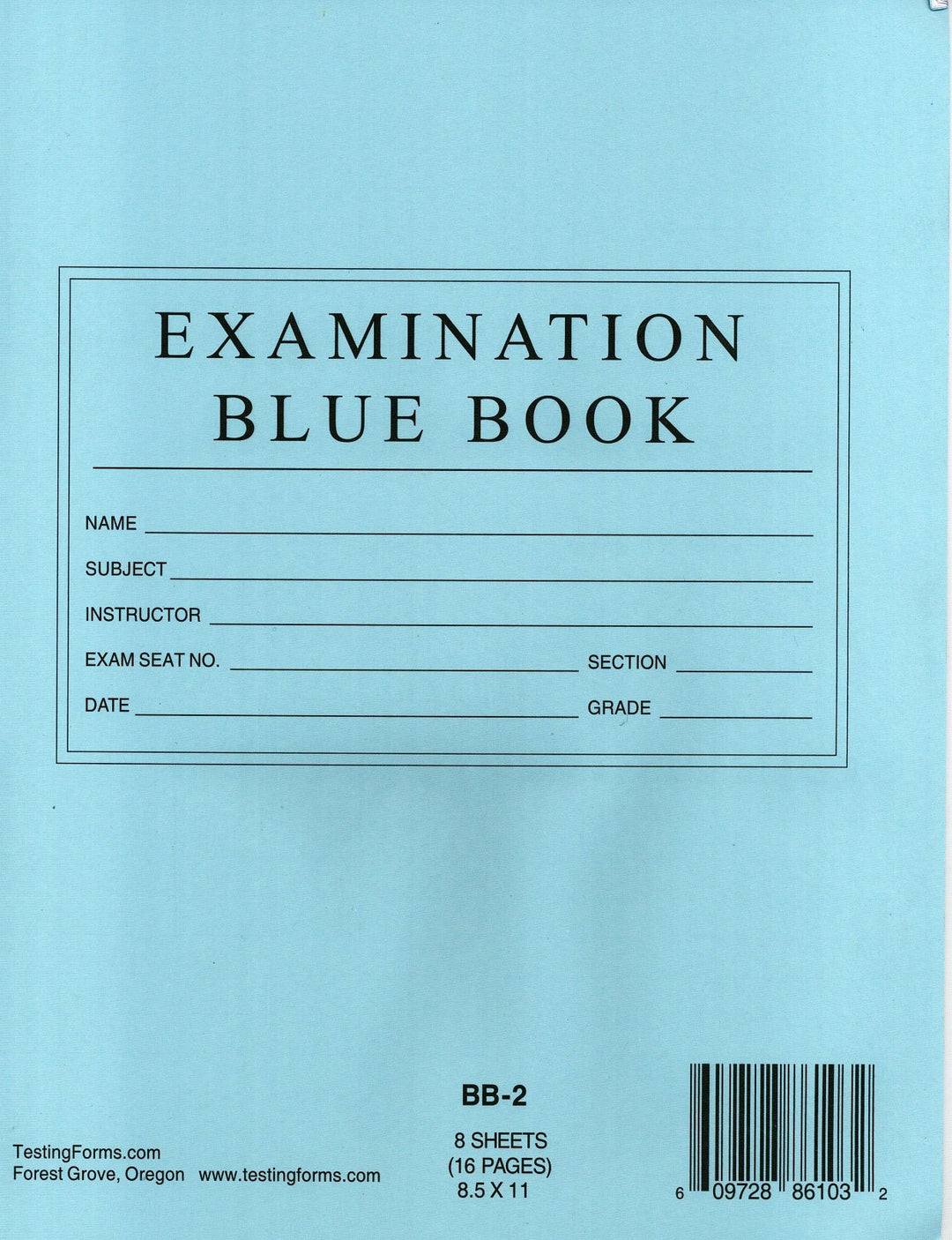 testingforms. COM Untersuchungshandschuhe Blue Book 8 Blatt 16 Seiten 10er-Pack 8.5"x11"